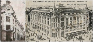 Le magasin "Aux Dames de France" sur d'anciens cartes postales, précédemment publiées sur le site Commerces Immarcescibles